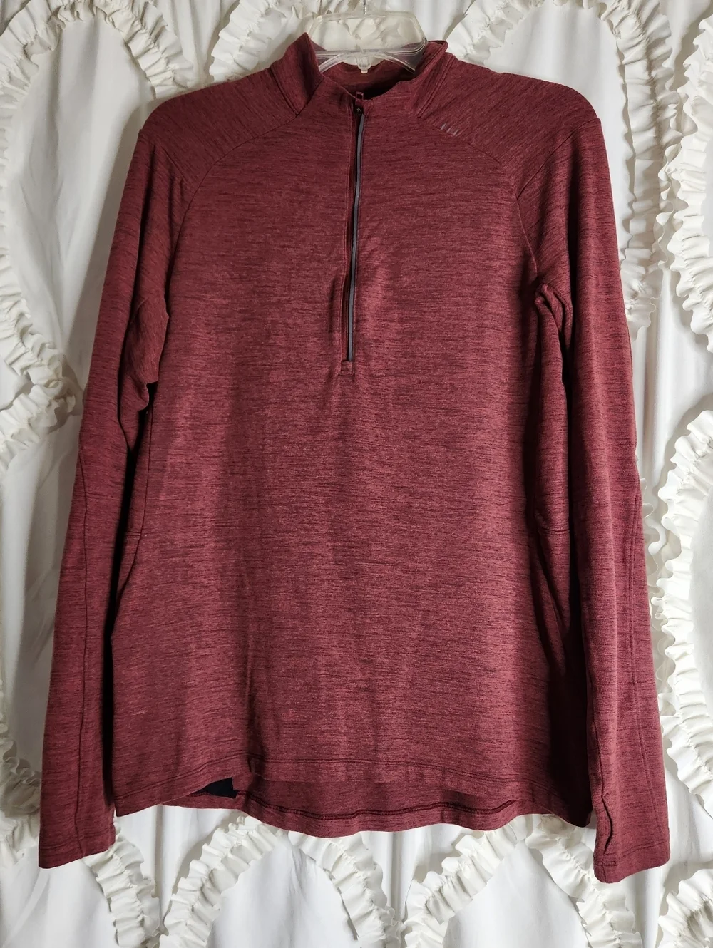 Lululemon Surge Reddish Brown Warm Half Zip Men’s Sz Medium